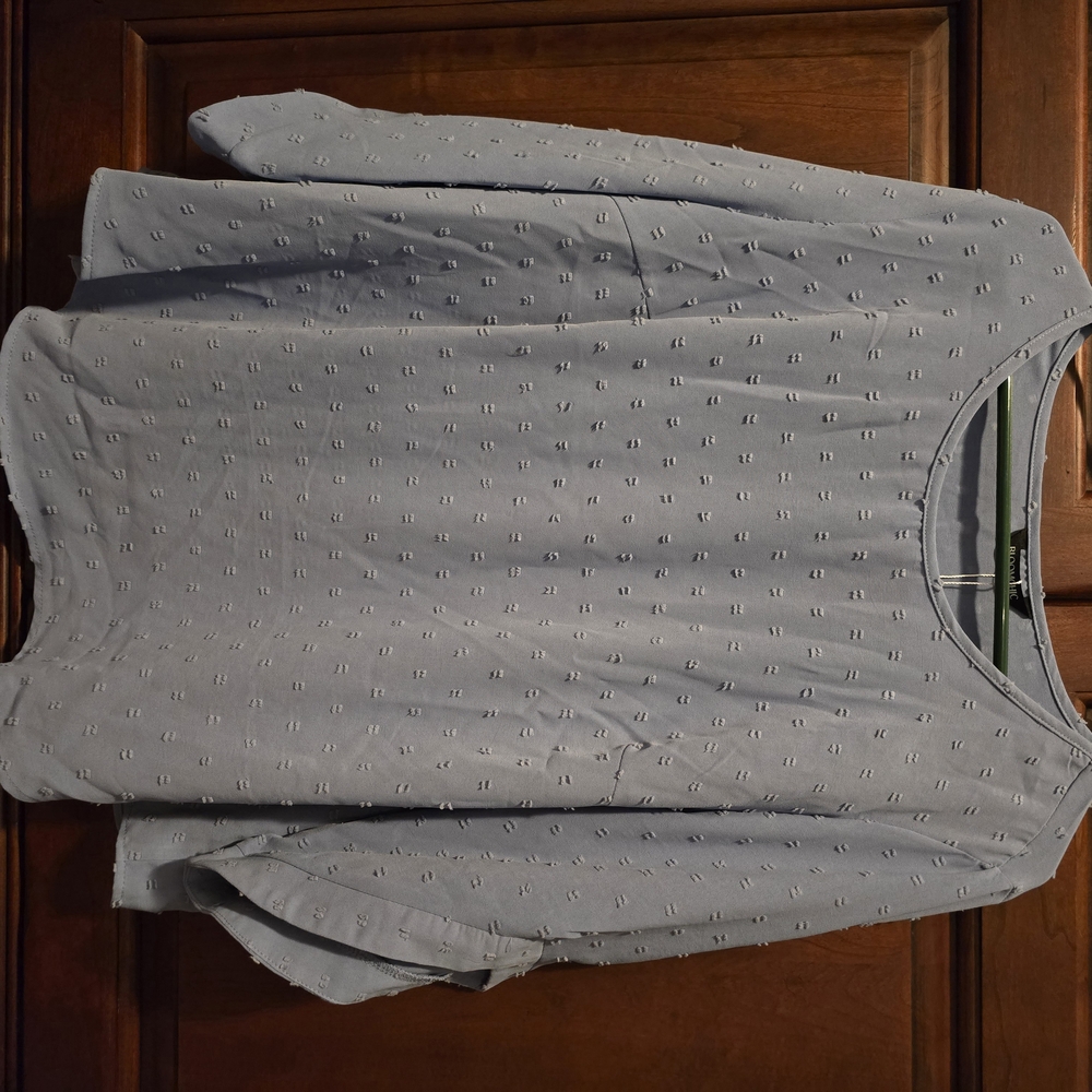 Women's Light Blue Textured Blouse